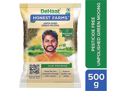 Dehaat Honest Farms Unpolished Green Moong - Pesticide Free, 500 g