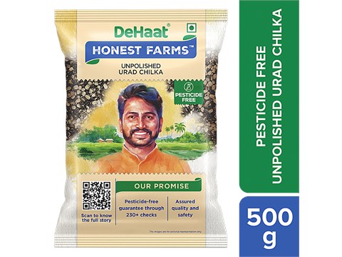Dehaat Honest Farms Unpolished Urad Chilka - Pesticide Free, 500 g
