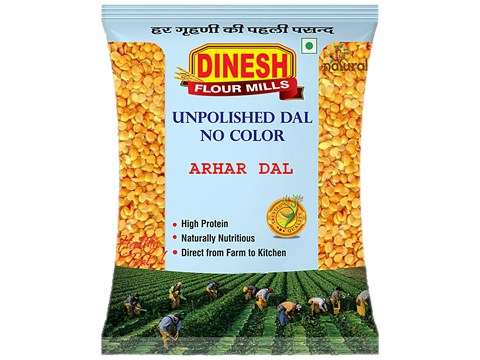 Dinesh Flour Mills Unpolished Arhar Dal /Toor Dal Split, 500 g