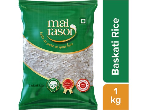Mai Rasoi Premium Baskati Banskathi Parboiled Rice Chawal Chall, 1 kg