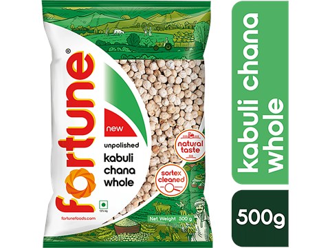 Fortune Unpolished Kabuli Chana Whole, 500 g