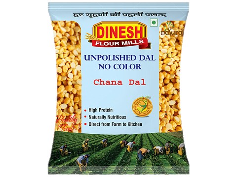 Dinesh Flour Mills Unpolished Chana Dal/Gram Dal Lentils Pulses - Rich In Nutrients, 500 g