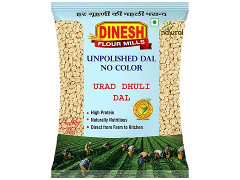 Dinesh Flour Mills Unpolished Urad Dhuli/Urad Dal Washed Split, 500 g