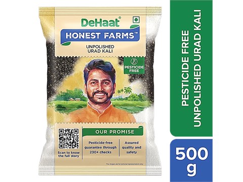 Dehaat Honest Farms Unpolished Urad Kali - Pesticide Free, 500 g