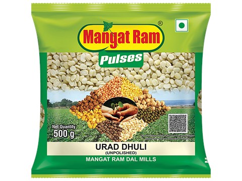 Mangat Ram Pulses Unpolished Urad Dhuli, 500 g