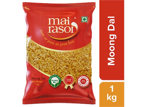 Mai Rasoi Moong Dal  Dhuli - Unpolished, Protein & Fibre Rich, For Soups, Porridge, 1 kg