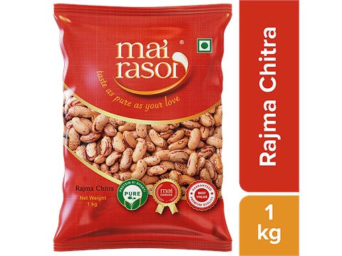 Mai Rasoi Rajma - White Chitra, Protein & Fibre Rich, For Making Salads, Soups, 1 kg