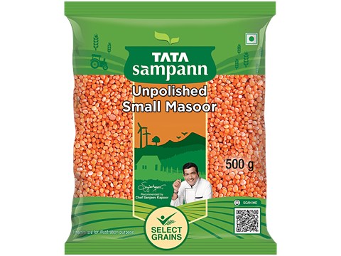 Tata Sampann Unpolished Small Masoor Dal, 500 g