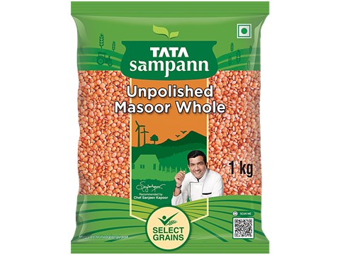Tata Sampann Masoor Dal/Mysore Bele - Whole, Unpolished, 1 kg
