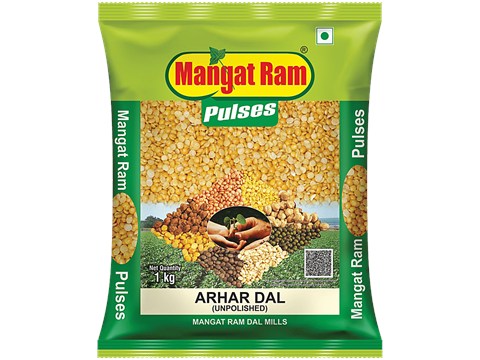Mangat Ram Pulses Unpolished Arhar Dal, 1 kg