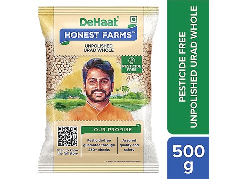 Dehaat Honest Farms Unpolished Urad Whole - Pesticide Free, 500 g