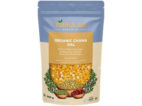 Popular Organics Organic Chana Dal, 500 g