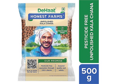 Dehaat Honest Farms Unpolished Kala Chana - Pesticide Free, 500 g