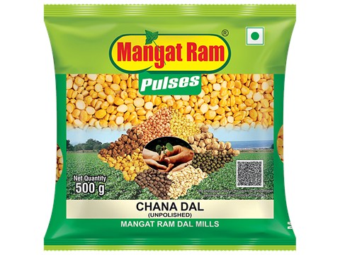 Mangat Ram Pulses Unpolished Chana Dal, 500 g