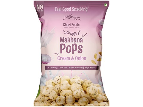 Khari Foods Cream & Onion Makhana Pops, 50 g