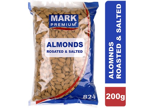 Mark Premium Almond - Roasted & Salted, Rich In Fibre, Boosts Immunity, Gluten Free, 200 g