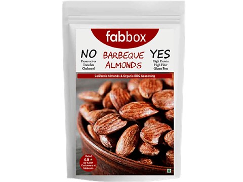 Fabbox Roasted Almonds - Barbeque, Premium California Badam, Healthy Snack, Superfood, 125 g