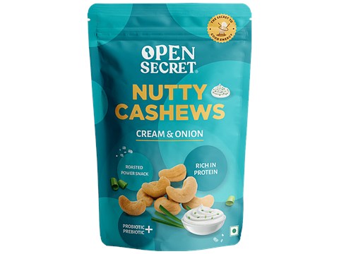 Open Secret Nutty Cashews - Cream & Onion, Rich In Protein, 135 g