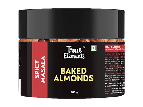 True Elements Baked Almonds - Spicy Masala, 200 g