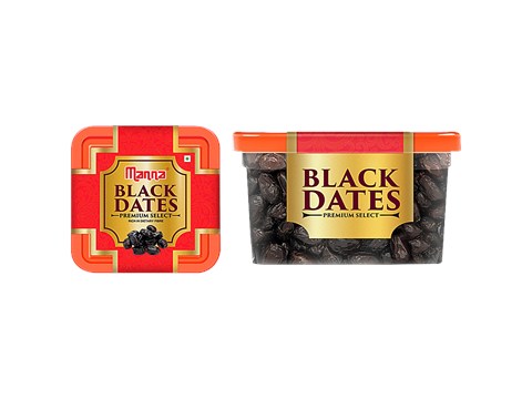 Manna Premium Black Dates - Natural, Rich In Dietary Fibre & Iron, 400 g