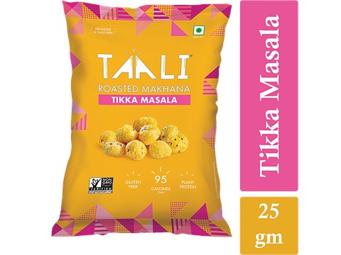 Taali Roasted Makhana - Tikka Masala, Non-GMO, Plant-Protein, Gluten Free, 25 g