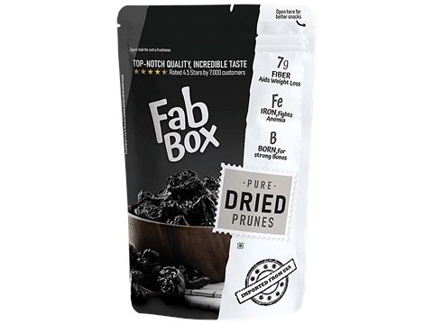 Fabbox Pitted Prunes - Dried Fruit, Natural & Healthy, Rich In Antioxidants,Vitamins & Iron, 150 g
