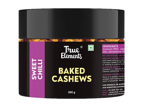 True Elements Baked Cashews - Sweet Chilli, 200 g