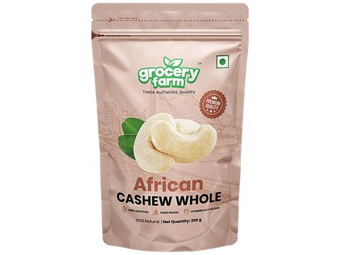 Grocery Farm African Cashew Whole - 100% Natural, Premium & Healthy, No Additives, 200 g