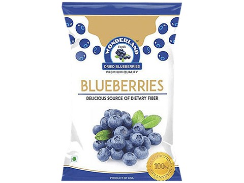 Wonderland Foods Premium Dried Blueberries - Rich In Dietary Fiber, Minerals & Antioxidants, 150 g