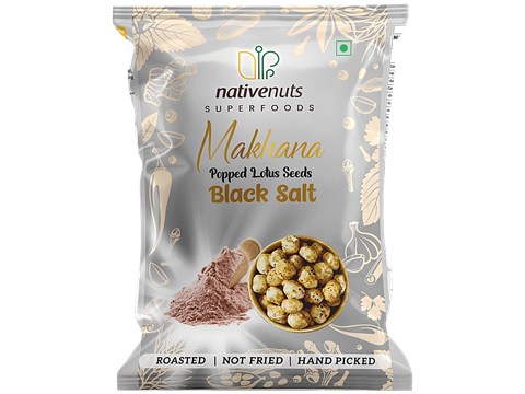 Nativenuts Superfoods Roasted Makhana - Black Salt, 15 g