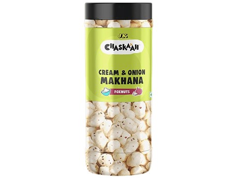 JK Chaskaah Makhana - Cream & Onion, Dry Roasted, Zero Cholesterol, 70 g