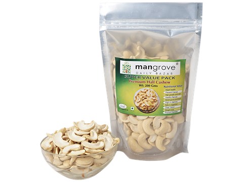 Mangrove Daily Bazar MANGROVE DAILY BAZAR Premium Half Cashew - Rich In Taste, 200 g