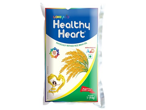 Healthy Heart  Physically Refined Rice Bran Oil - with Oryzanol, 1 L