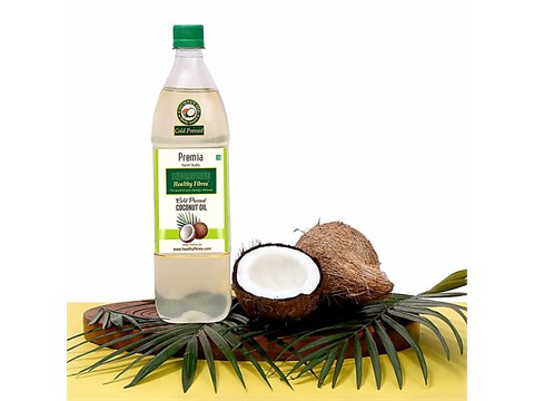 Healthy Fibres Premia Cold Pressed Coconut Oil - Natural & Chemical Free, 500 ml