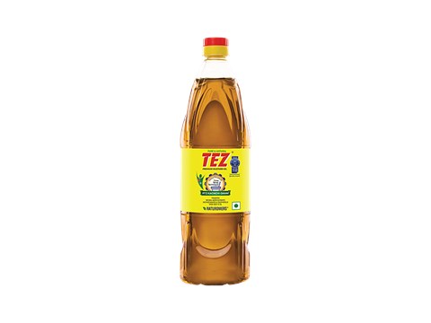 Tez PT3 Kachchi Ghani Premium Mustard Oil, 1 L