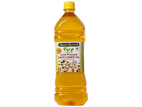 Sneh-Sattva Safflower Oil - Cold Pressed, Kacchi Ghani, Pure, No Preservatives, 500 ml
