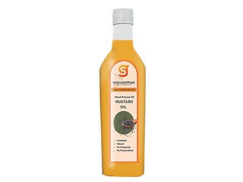 GoSwasthya's Mustard Oil - Natural, Wood Pressed, 500 ml