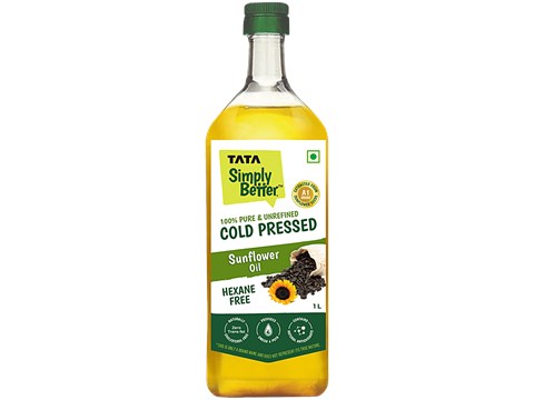 Tata Simply Better Cold Pressed Sunflower Oil, 1 L