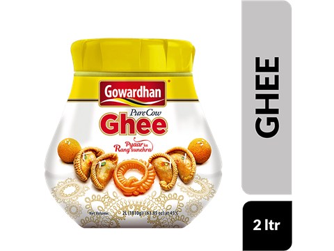 Gowardhan Pure Cow Ghee - Rich Source Of Vitamins & Beta Carotene, 2 L