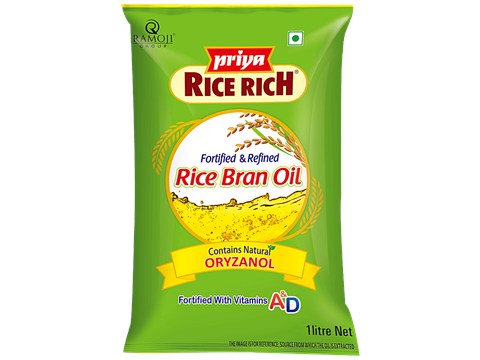 Priya Refined Oil - Rice Bran, 1 L