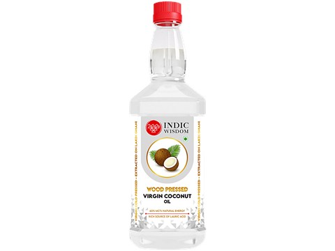 Indic Wisdom Wood Pressed Coconut Oil - Cold Pressed, 1 L