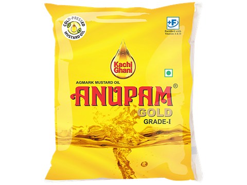 ANUPAM GOLD Agmark Mustard Oil - Pure Kacchi Ghani, Rich Aroma, 500 ml