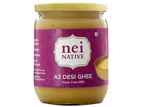 Nei Native A2 Cultured Cow Ghee - Rich In Flavour & Aroma, 500 ml