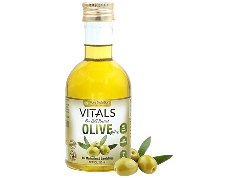 Pure Nutrition  Pure Nutrition Vitals Raw Cold Pressed Olive Oil For Hair & Skin health, Dressing & Sauteing, 250 ml