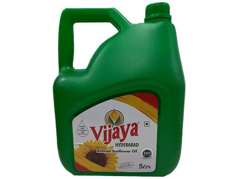 Vijaya Refined Sunflower Oil - Boosts Immunity & Contains Good Fats, 5 L