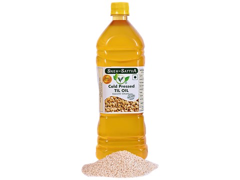 Sneh-Sattva Til Oil - Cold Pressed, Kacchi Ghani, Pure, No Preservatives, For Healthy Heart, 500 ml