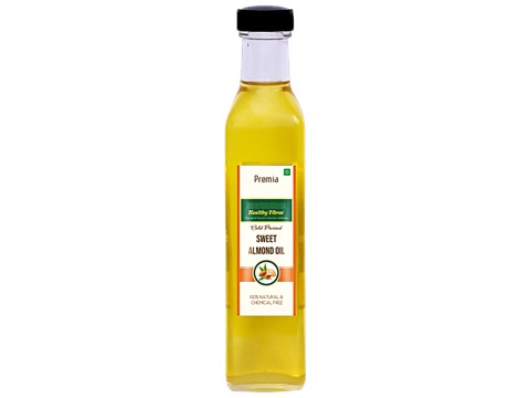 Healthy Fibres Premia Cold Pressed Sweet Almond Oil - Natural & Chemical Free, 100 ml