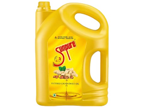 Sunpure  Groundnut Oil - Filtered, Rich In Antioxidants & Vitamins, Chemical Free, 5 L
