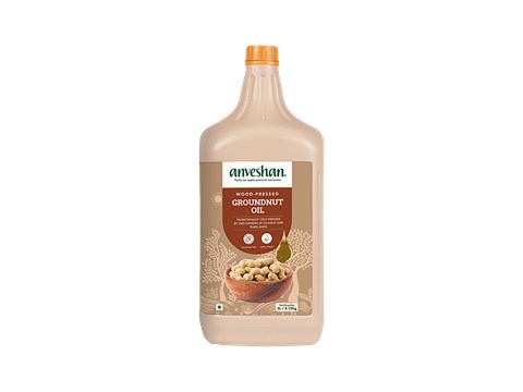 Anveshan Wood Cold Pressed Groundnut Oil, 3 L