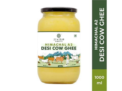 Jivika Naturals Desi A2 Cow Bilona Ghee/Tuppa, 1 L